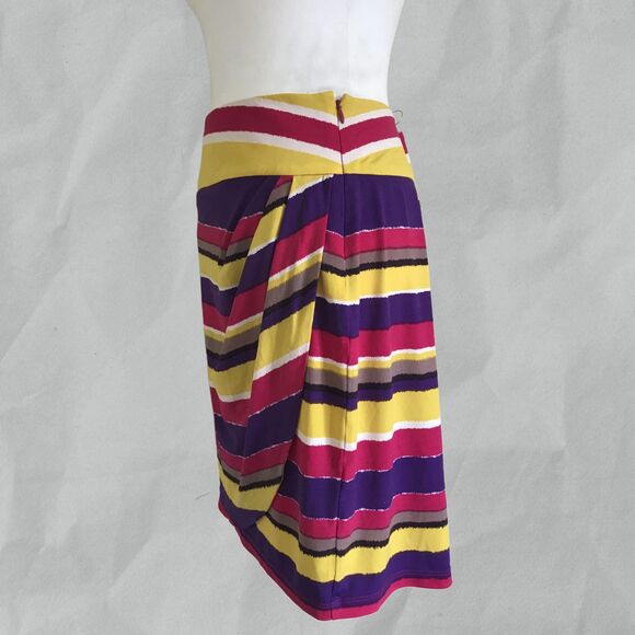 Kelly & Diane Women's Colorful Multi Striped Wrap Stretch Skirt Size 12 - Picture 7 of 7